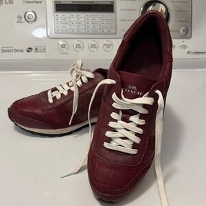 Coach Burgundy Leather Sneakers